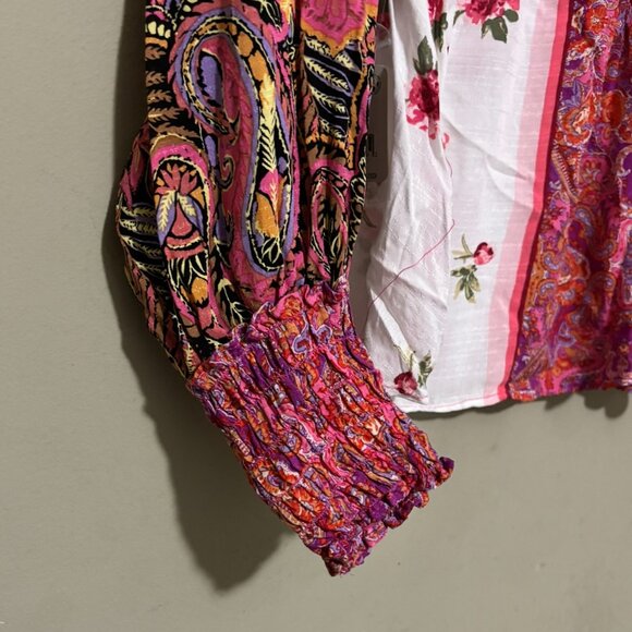 Free People XS Patchwork Floral Paisley Gemini Blouse – New with Tags - Picture 4 of 6